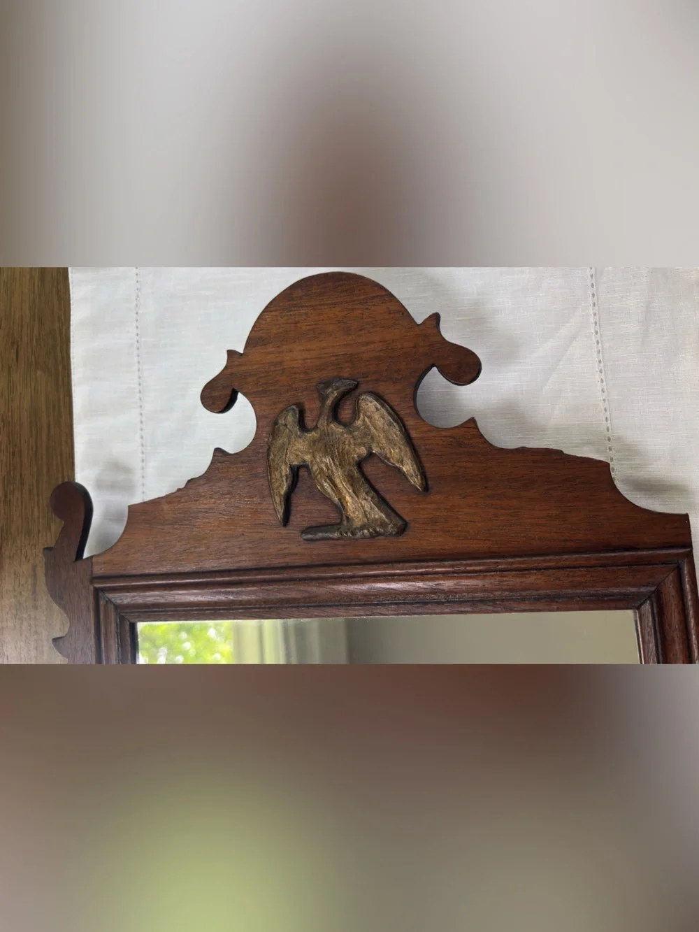 Vintage Colonial Chippendale Fretwork Wall Mirror with Gilt Eagle